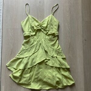 Lime Green Ruffled Dress